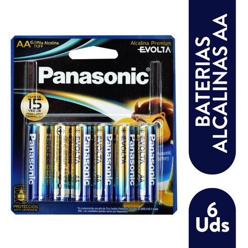 Baterías Panasonic alcalina Evolta AA - 6 Uds