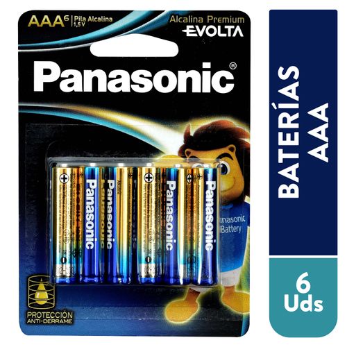 Batería Panasonic alcalina Evolta AAA -6 Uds