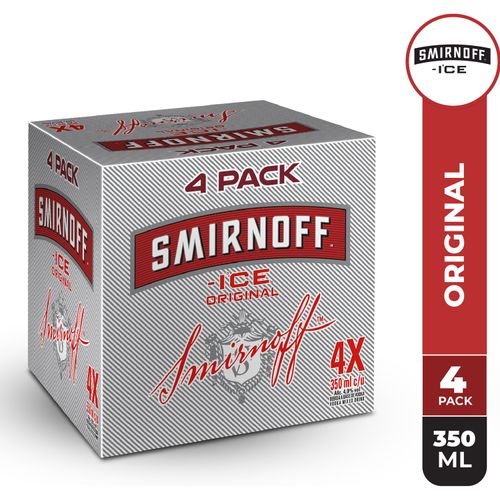 4 Pack Bebida Alcohólica  Saborizada Smirnoff Ice Red lata 350ml