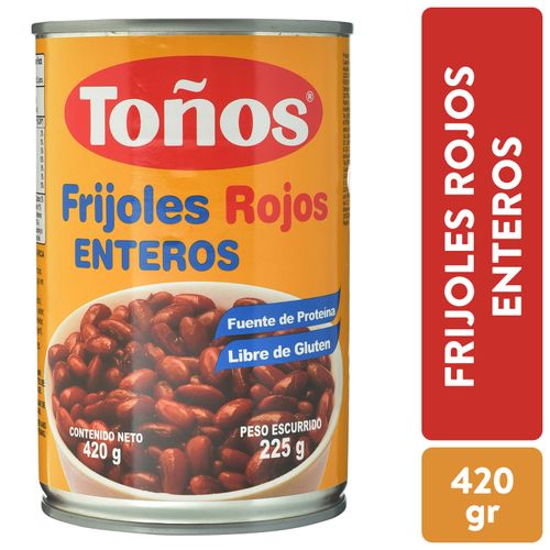 Frijol Toños rojo entero lata - 420 g