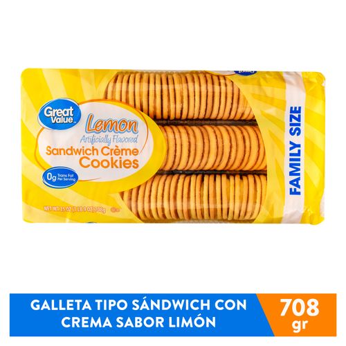 Galleta Great Value De Limón Rellena Con Crema - 708 g
