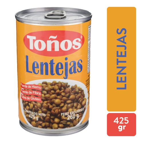 Lentejas Toños en lata - 425 g