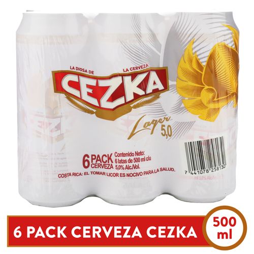 6 Pack Cerveza Cezka Lata -500ml