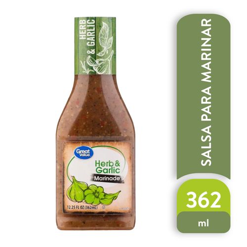 Salsa Great Value Para Marinar Hierbas Ajo - 362 ml