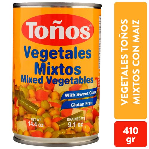 Vegetales Toños Mixtos Con Maiz - 410gr