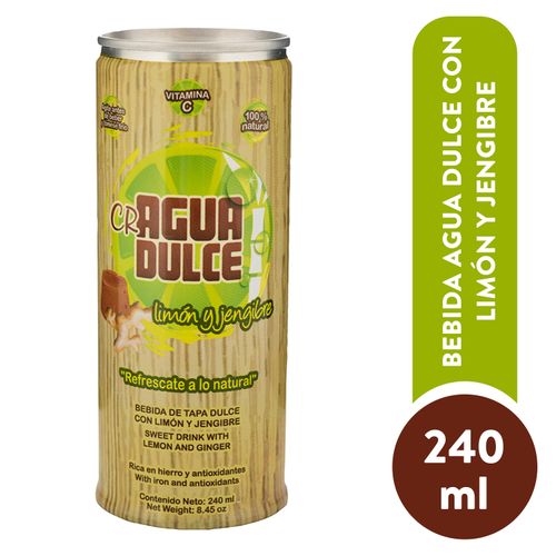 Bebida Aqua Dulce Con Limón Y Jengibre -240ml