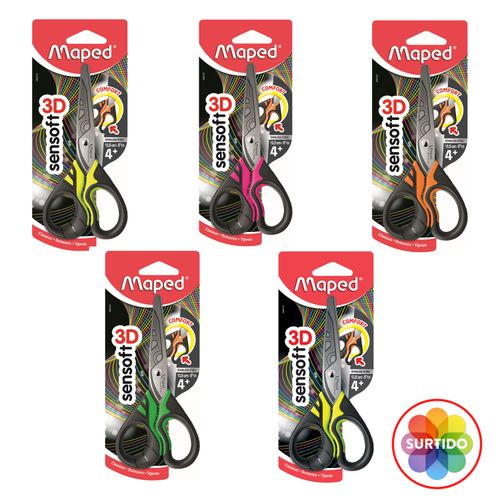 Tijera Maped Sensoft Fluo 13 Centrimetros Blister 1 Unidad