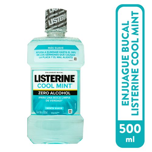 Enjuague bucal Listerine menta suave sin alcohol - 500 ml