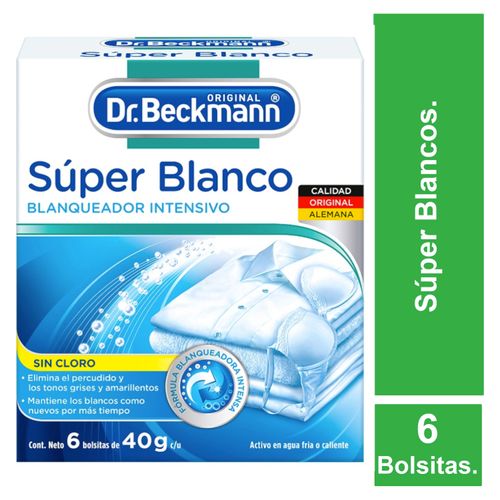 Blanqueador Dr Beckmann Súper Blanco En Polvo 6 Bolsitas