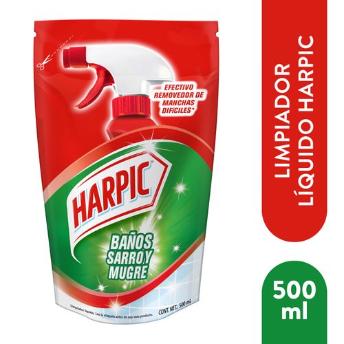 Limpiador De Baños Harpic Sarro y Mugre Doypack -500 ml
