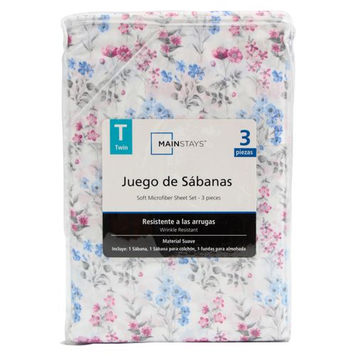 Set De Sabanas Mainstays Individula Flores