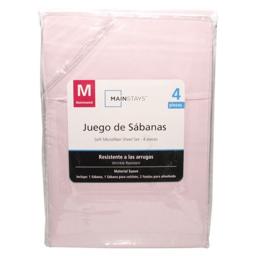 Set de sábanas Mainstays matrimonial colores surtidos - 4 pzas