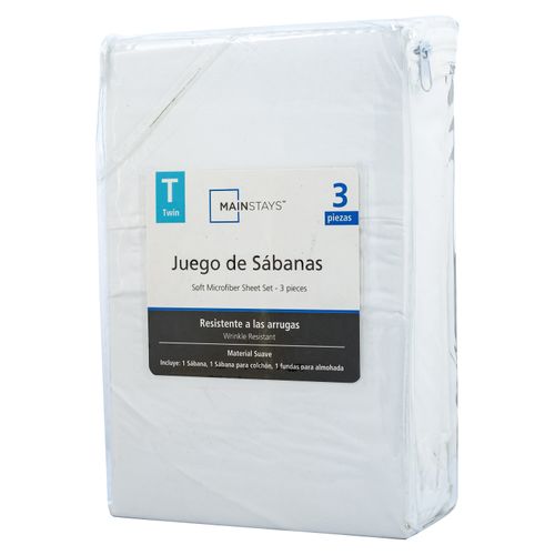 Set De Sabanas Mainstays Individual Blanco