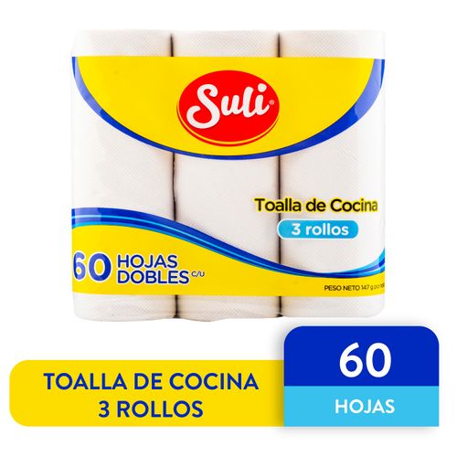 Toalla Suli Cocina 60 Hojas - 3 Rollos