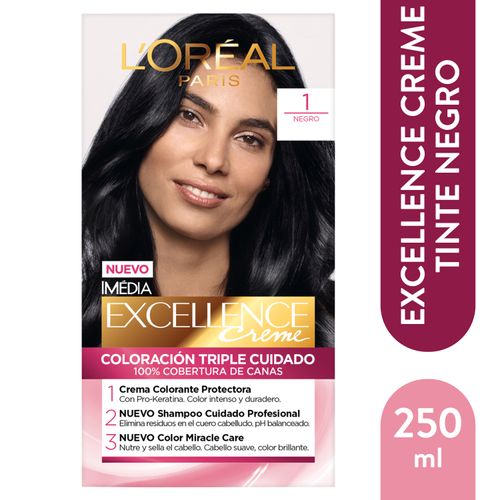Tinte para el cabello Permanente L'Oréal Paris Excellence Creme Tono 1 negro