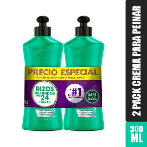 2 Pack Crema Para Peinar Sedal Rizos Definidos -300ml