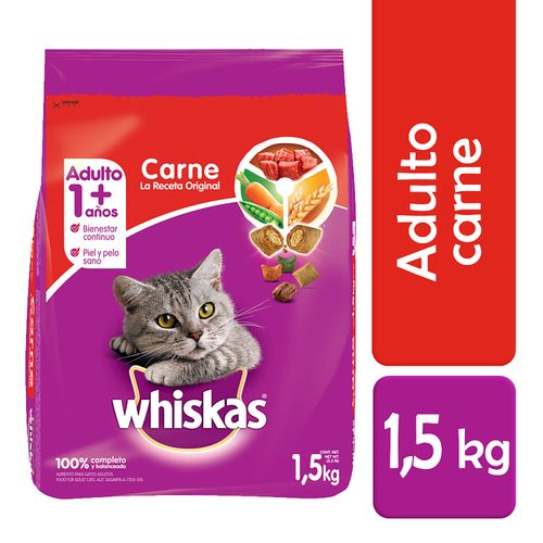 Alimento seco para gato Whiskas original sabor carne - 1500 g