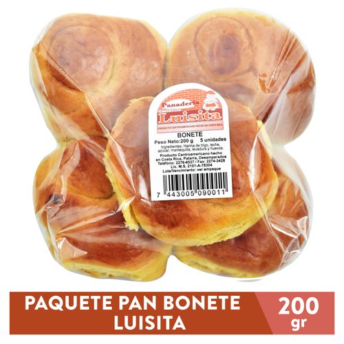 Paquete Luisita Pan Bonete - 5 Unidades