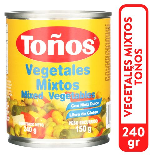 Vegetales Toños mixtos  con maíz - 240 g
