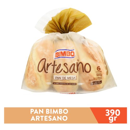 Pan Bimbo Artesano 6 Unidades -390gr