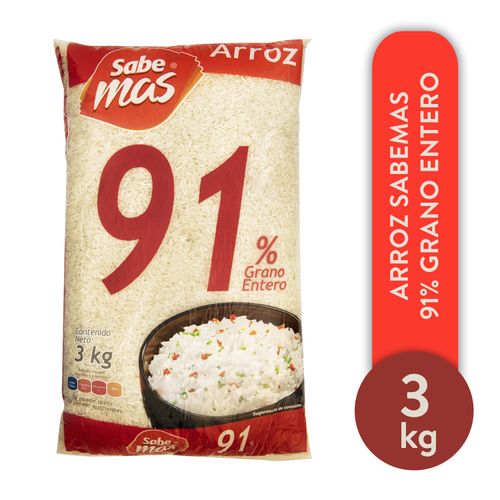 Arroz Sabemas 91% grano entero - 3000 g