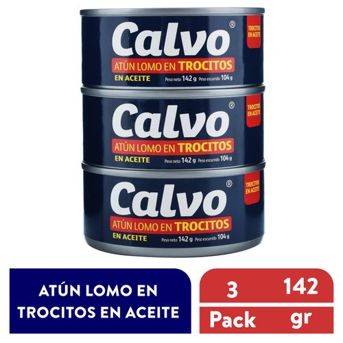 Atún Calvo lomo trocitos en aceite 3 pack - 426 g