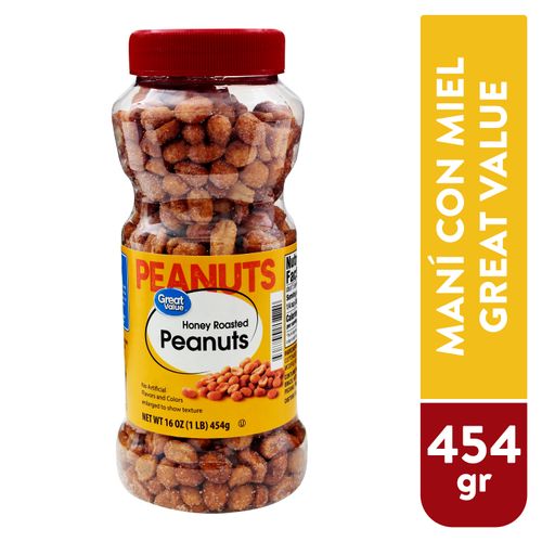 Maní Great Value con miel - 454 g