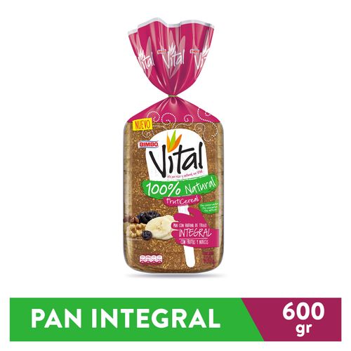 Pan Bimbo Integral Vital Fruticereal - 600gr