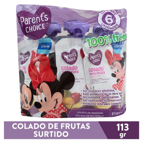 Colado Parent's Choice sabores surtidos de frutas 6 pack - 113 g