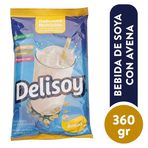 Bebida Delisoy De Soya, Sabor Avena Sin Lactosa -360gr