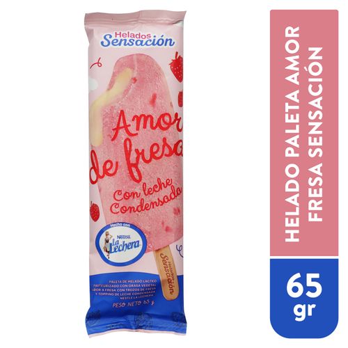 Helado Sensacion paleta amor sabor fresa - 65 g