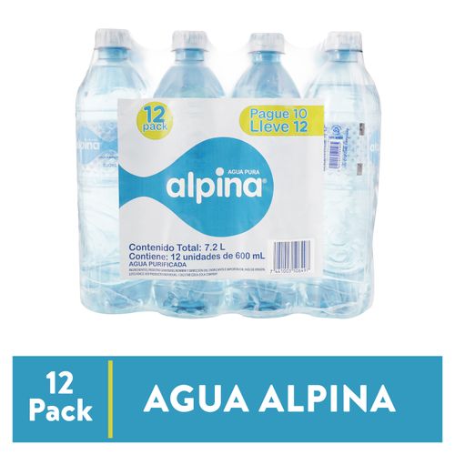 Agua Alpina 12 Pack - 600 ml