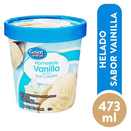 Helado Great Value, Vainilla -473 ml