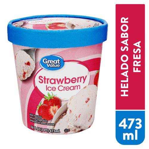 Helado Great Value, Strawberry -473 ml