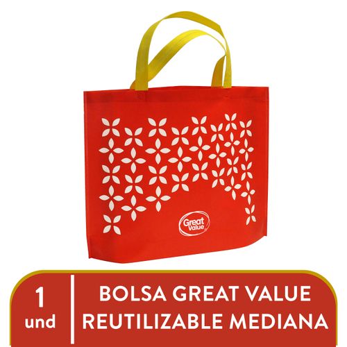 Bolsa Great Value Reutilizable Mediana Rojo