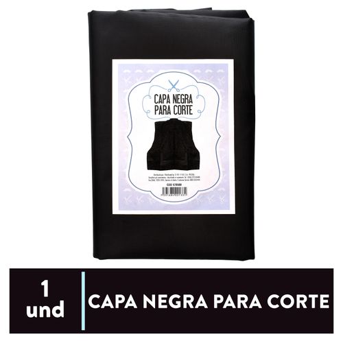 Capa Super Salon Para Corte Negra 1Und