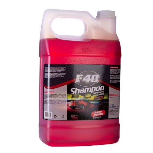 Shampoo F40 para Carro y Moto Sin Cera - 1 Galon