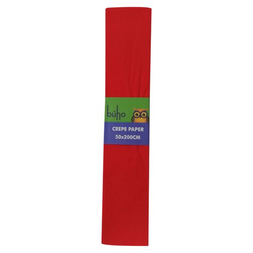 Papel crepe Búho, color rojo - 10 uds