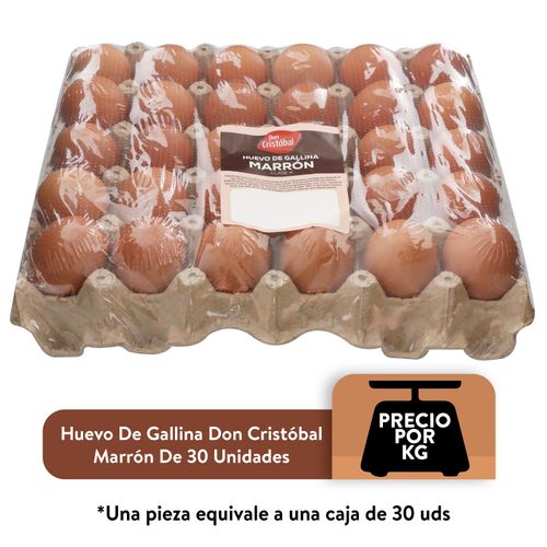 Huevo Gallina Don Cristobal Marrón Cartón De 30 Unidades, Precio Indicado Por Kilo