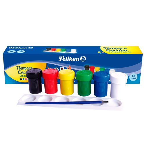 Tempera Pelikan, escolar - 6 uds