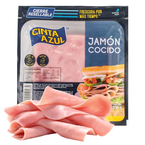 Jamón Cinta Azul Cocido - 250g