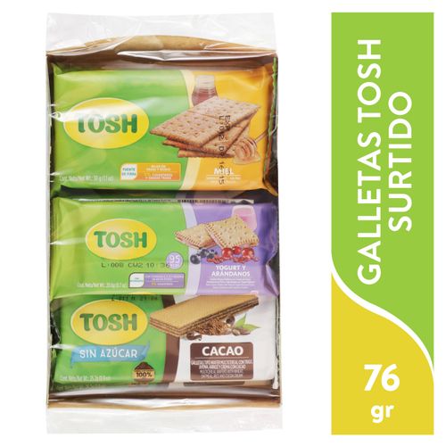 Galleta Tosh arándanos cacao y miel - 172 g