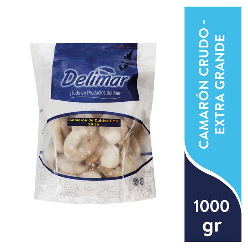 Camarón cultivo pelado Delimar talla 26/30 - 1000 g