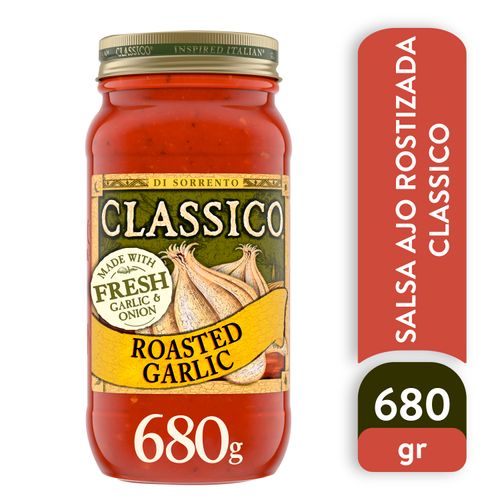 Salsa ajo rostizado Classico para pasta vidrio - 680 g
