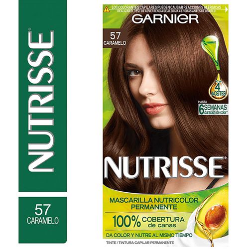 Tinte para cabello Garnier nutrisse 57 caramelo - 112 ml