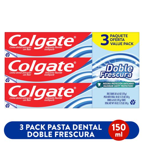 Pasta Dental Colgate Doble Frescura, 3 Pack -150 ml