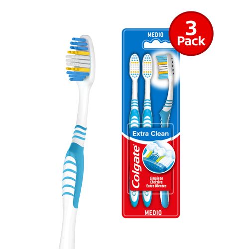 Cepillo de Dientes Colgate Extra Clean 3 Pack