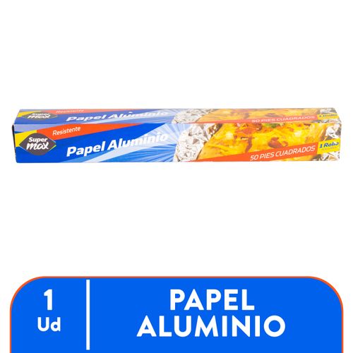 Papel Supermax Aluminio Rollo 50Pies