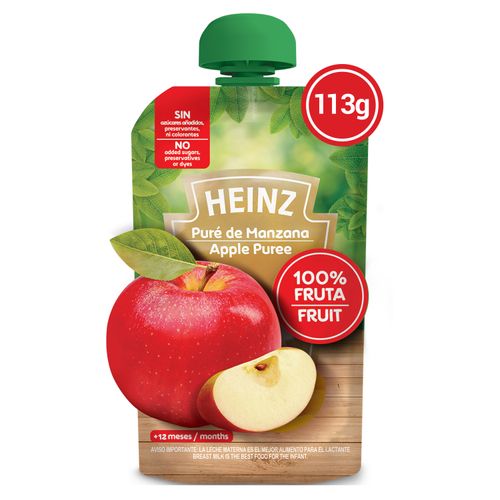 Colado para bebé Heinz sabor manzana 100% fruta - 113 g