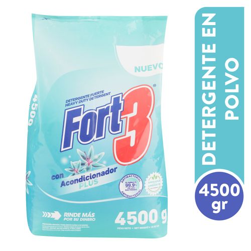 Detergente En Polvo Fort3 condiciona Plus -4500 gr